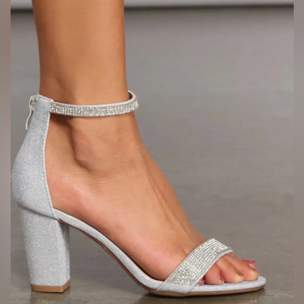 Windsor Silver Glitter Heels